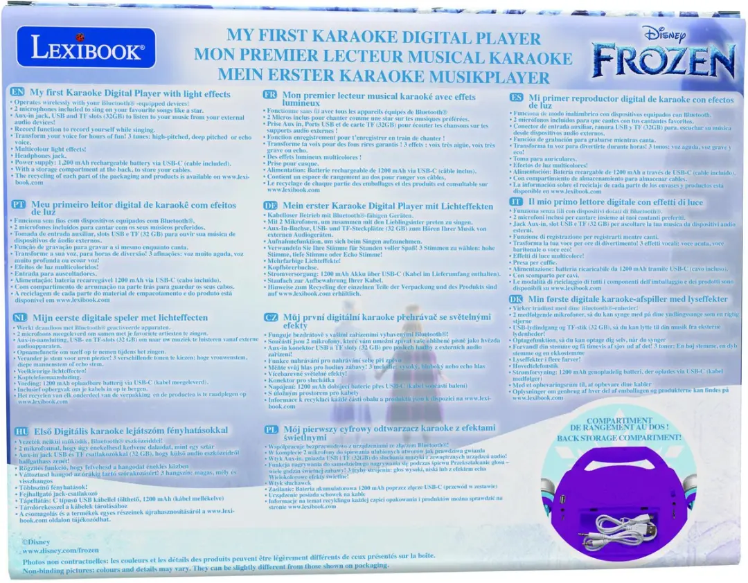Disney Frozen Licht Bluetooth Luidspreker met Microfoons en Oplaadbare Batterij - afbeelding 5 van 6