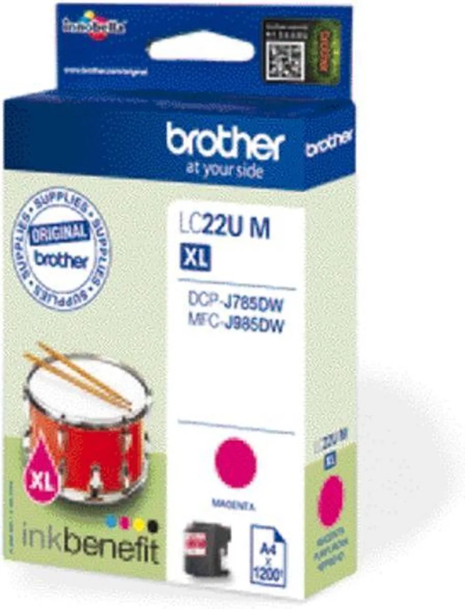 Brother LC-22UY Magenta Inktcartridge - 1200 pagina's - afbeelding 5 van 6
