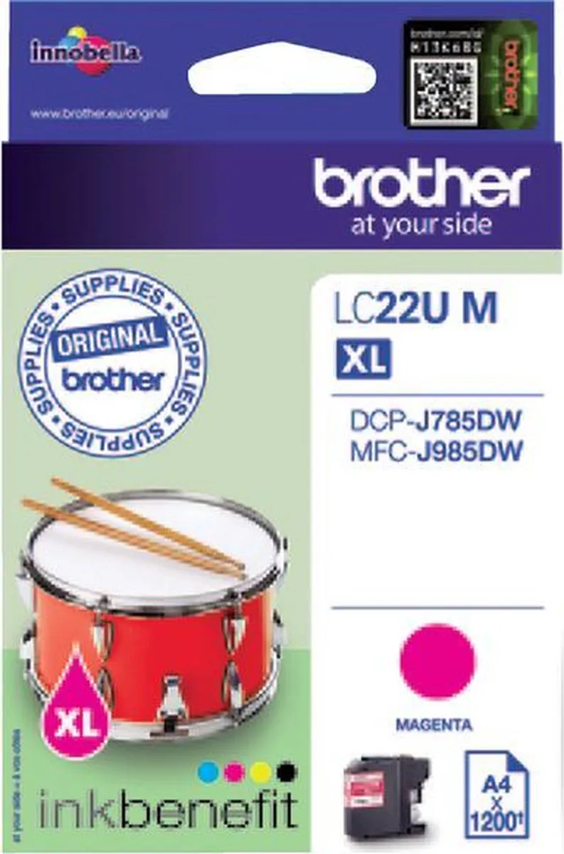 Brother LC-22UY Magenta Inktcartridge - 1200 pagina's - afbeelding 3 van 6