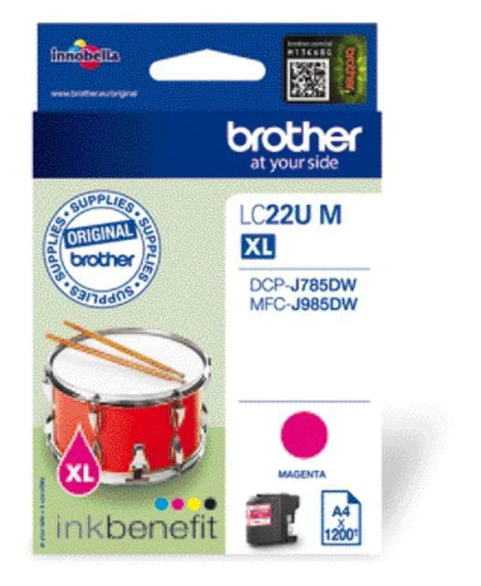 Brother LC-22UY Magenta Inktcartridge - 1200 pagina's - afbeelding 4 van 6