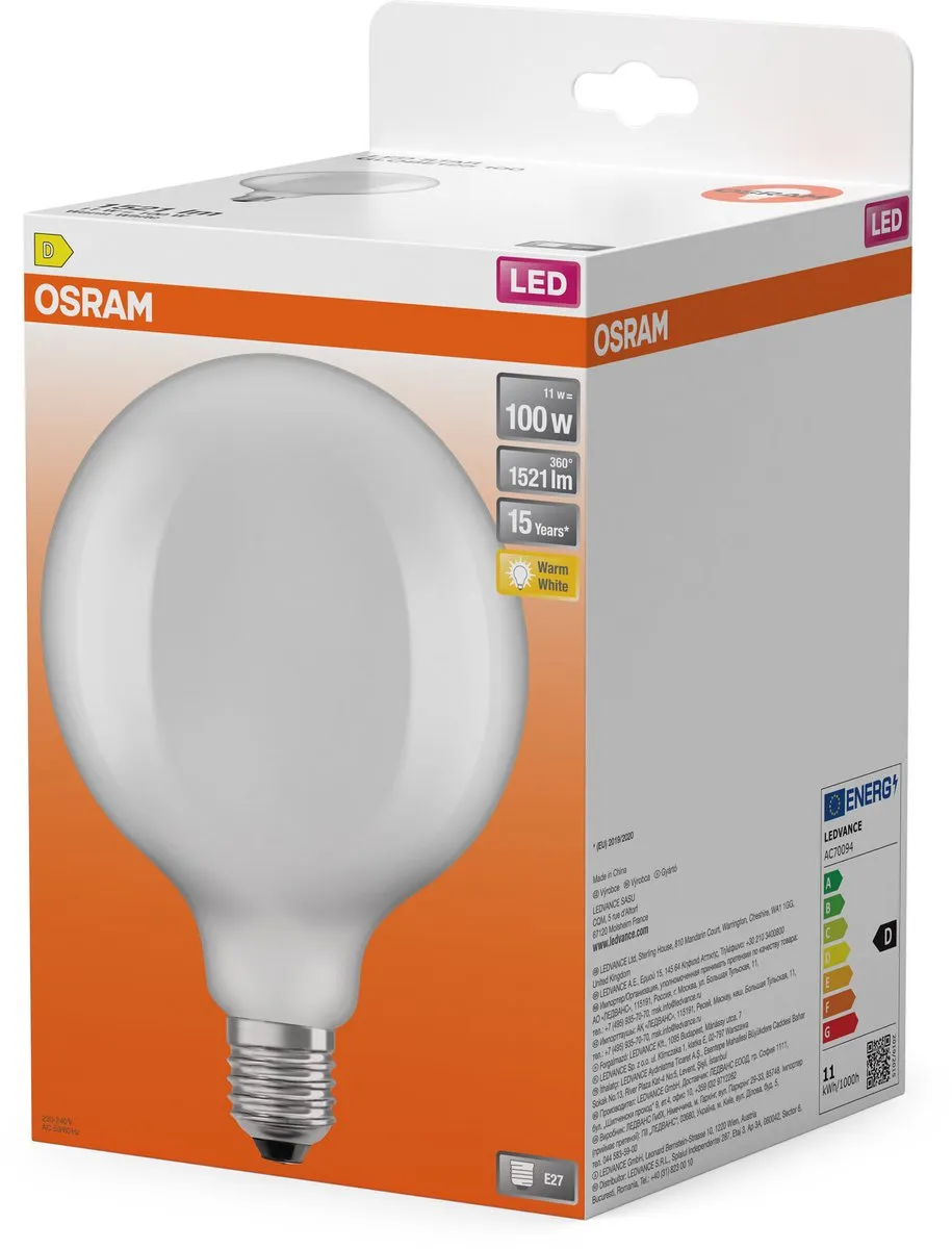 Osram LED Globe 11W E27 Warmwit - Ø124mm