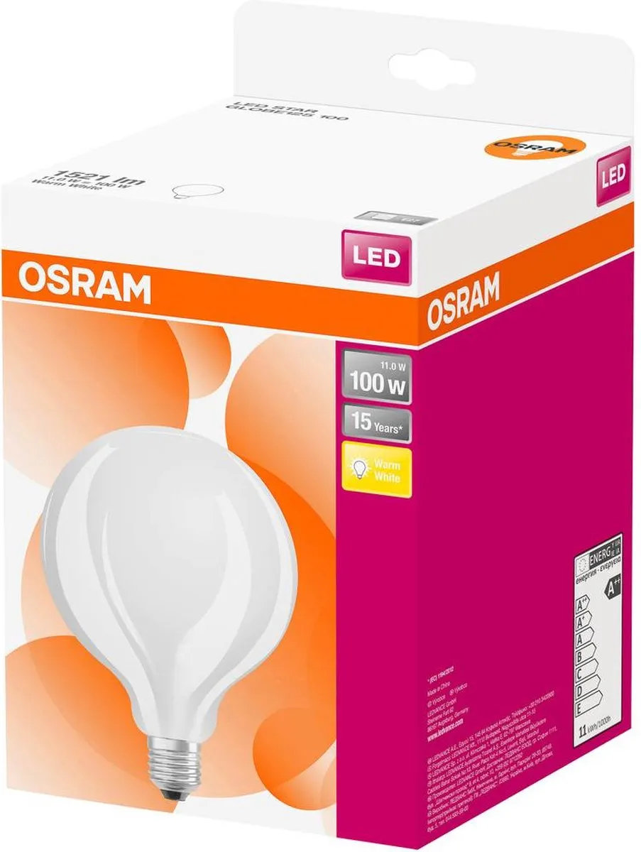 Osram LED Globe 11W E27 Warmwit - Ø124mm - afbeelding 6 van 6