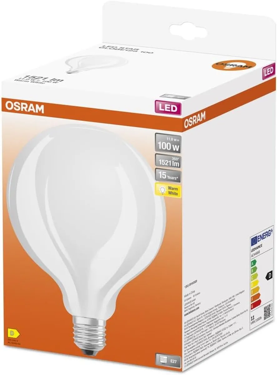 Osram LED Globe 11W E27 Warmwit - Ø124mm