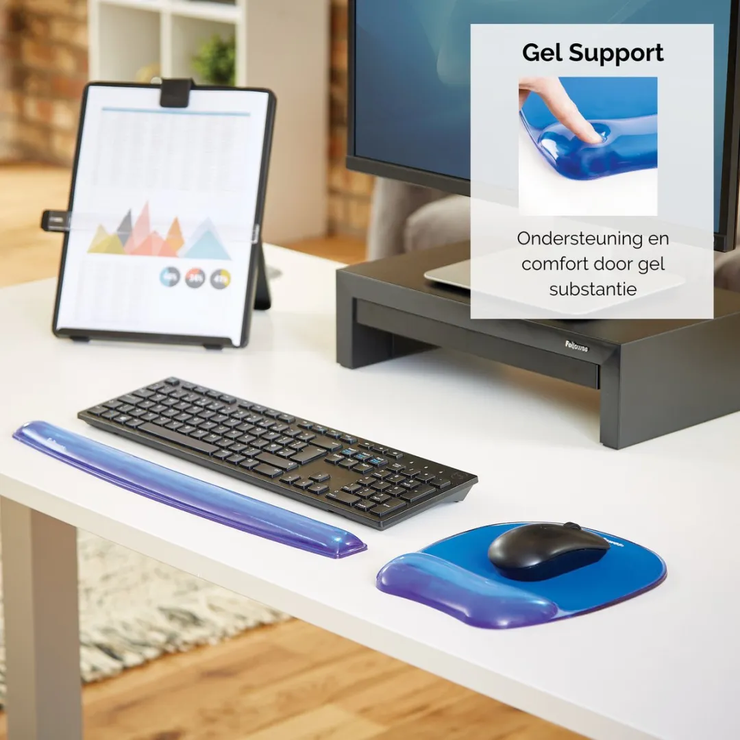 Fellowes Crystal Gel Muismat Blauw - met gel