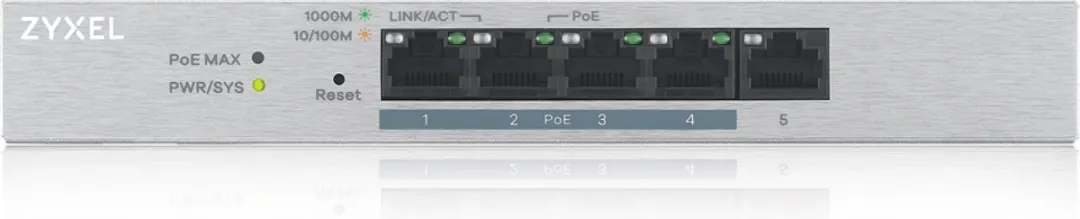 Zyxel GS1200-5HPV2-EU0101F Switch - 5x PoE 60W - Wit