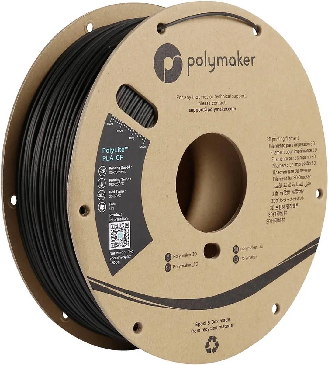 Polymaker PolyLite PLA-CF Filament 1.75mm 1000g