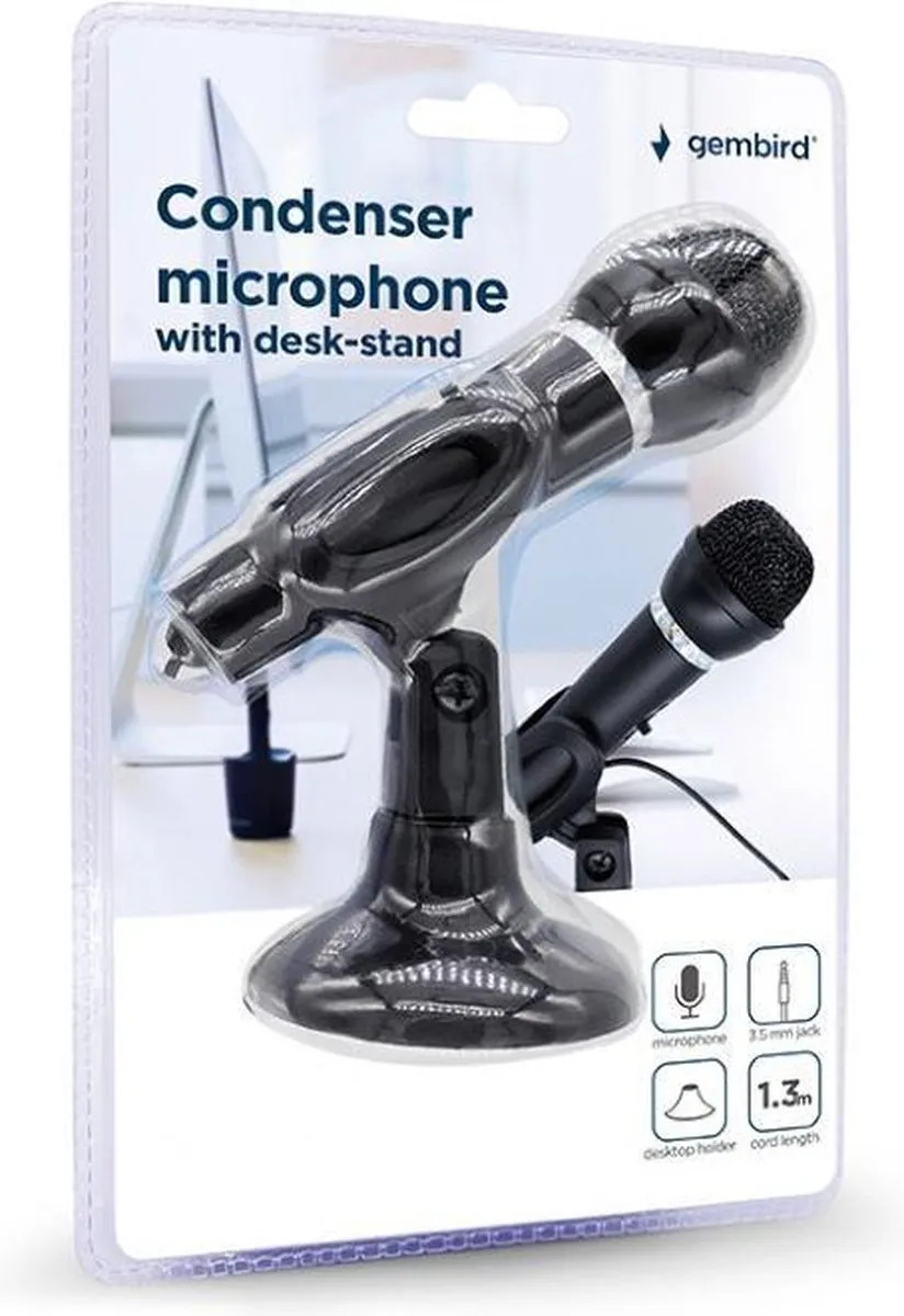 Gembird MIC-D-04 Condensatormicrofoon - Zwart