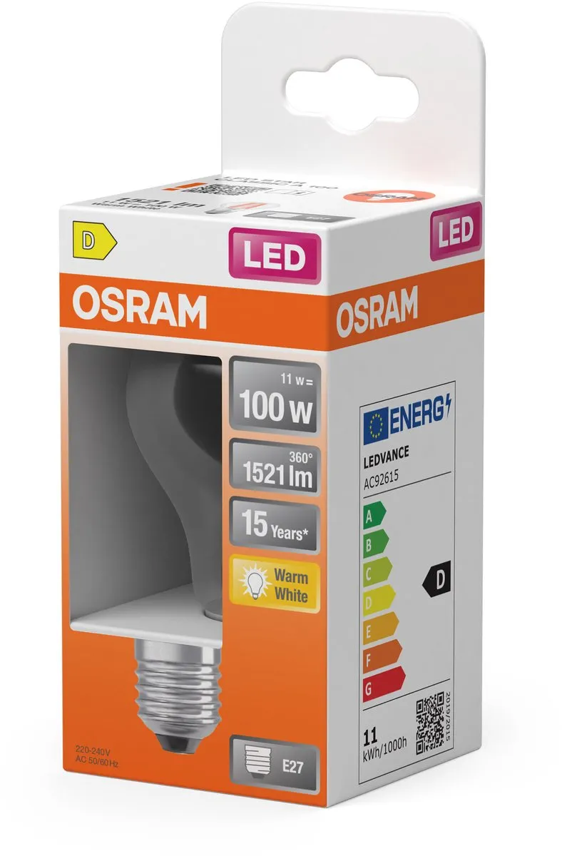 Osram LED Classic A 100 E27 11W - 1521 Lumen Warm Wit