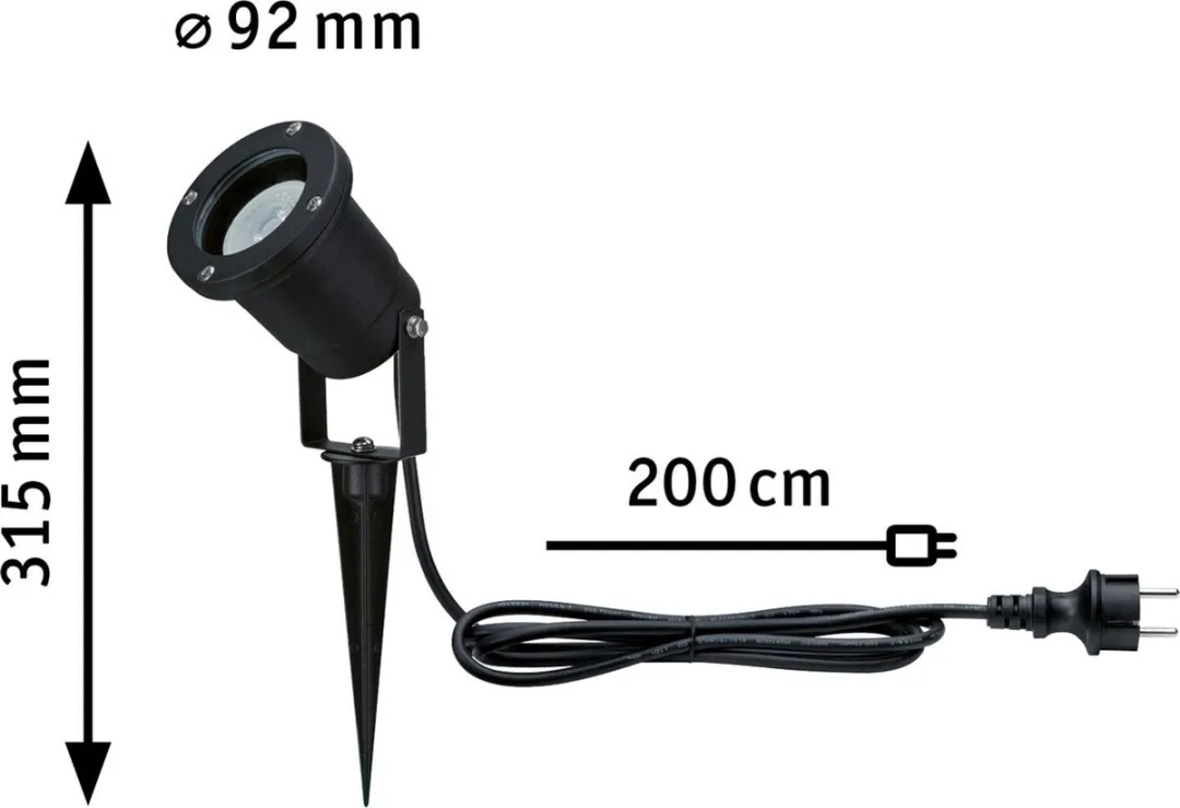 Paulmann LED Tuinspot Insectvriendelijk IP65 2200K 4,3W - Zwart