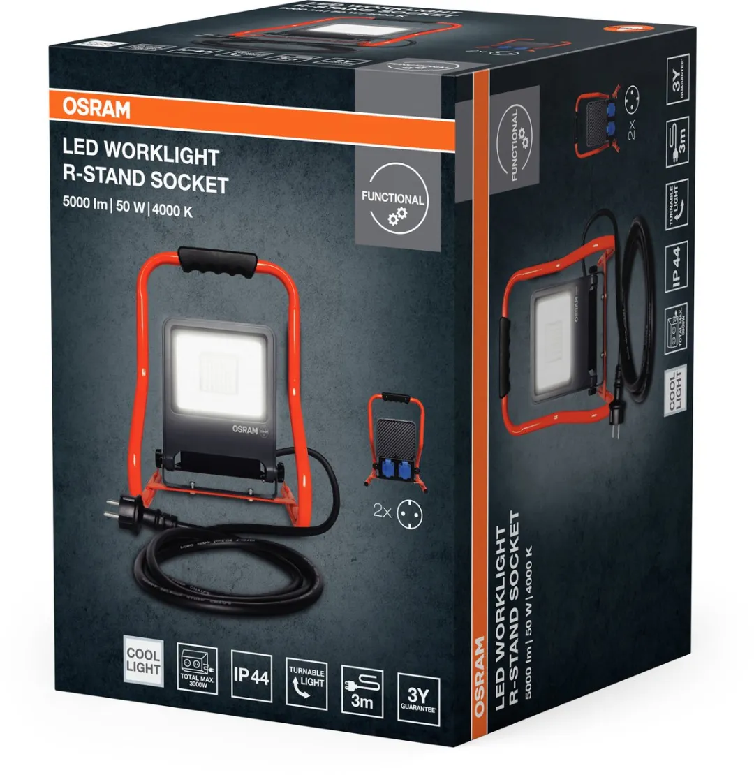 Osram LED Werklamp R-Stand Socket 50W 840 - 4500lm - Donkergrijs