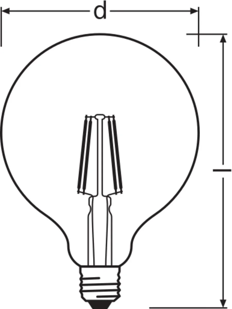 Osram Ledvance Vintage 1906 Globe E27 LED 6.5W 720lm - Helder