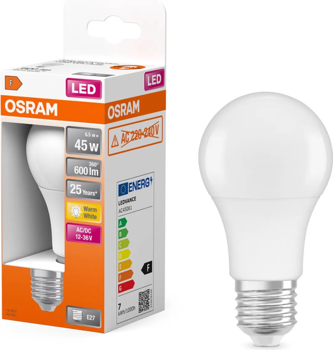 Osram LED Star Classic E27 Peer Mat 6.5W 600lm - Zeer Warm Wit