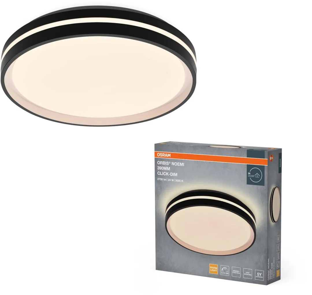 Osram Orbis Noemi LED Plafondlamp 390mm - 3000K Zwart