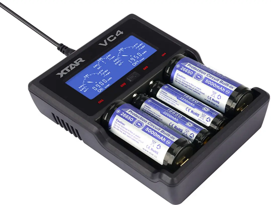 XTAR VC4 USB Acculader - AA/AAA - 4 Slots - afbeelding 4 van 6