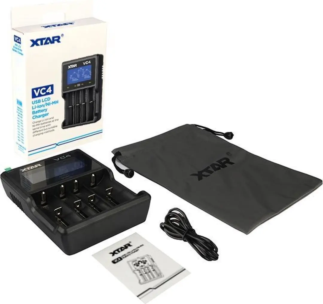 XTAR VC4 USB Acculader - AA/AAA - 4 Slots - afbeelding 6 van 6