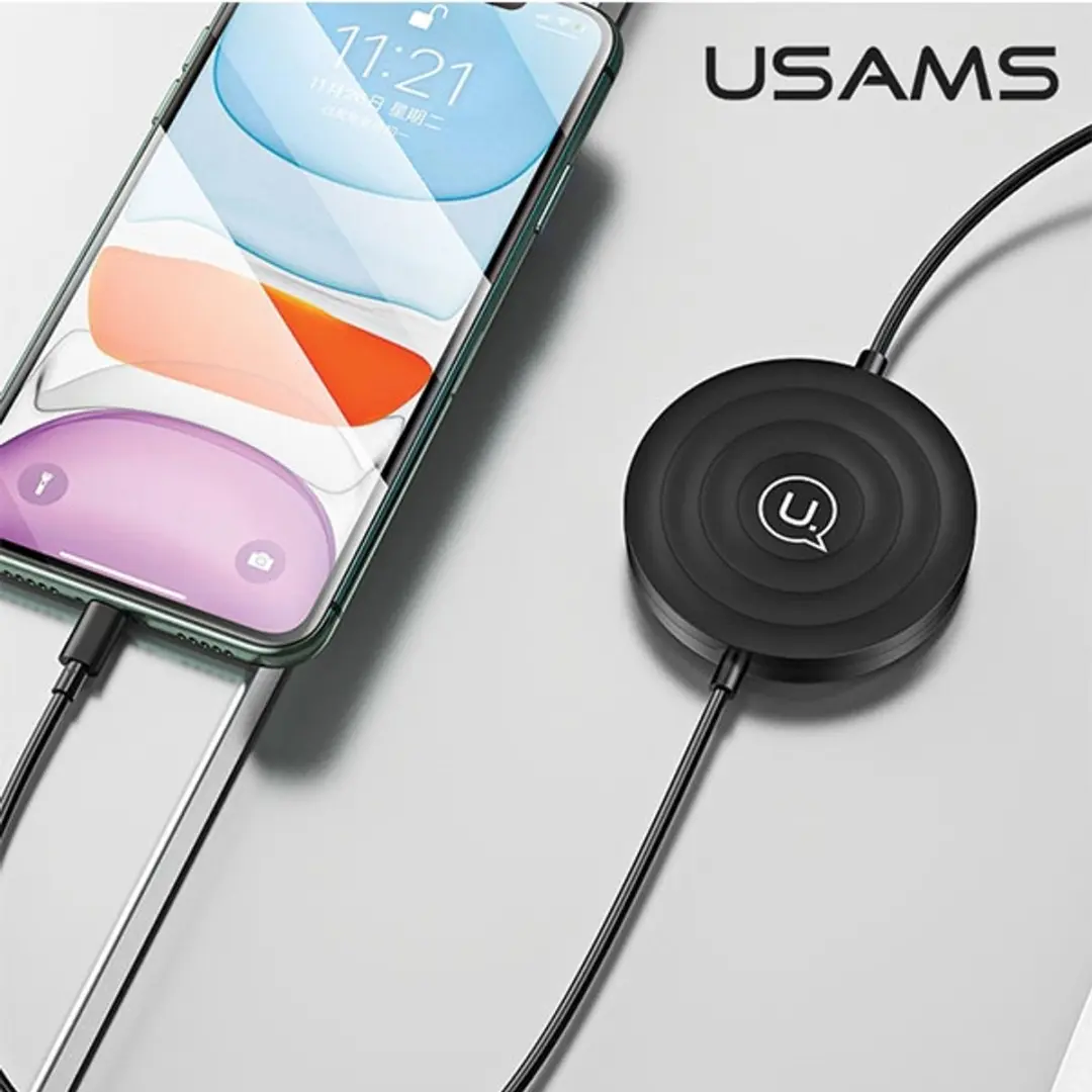 USAMS US-CC096 Serie Inductieve Oplader 10W - Zwart - afbeelding 2 van 5
