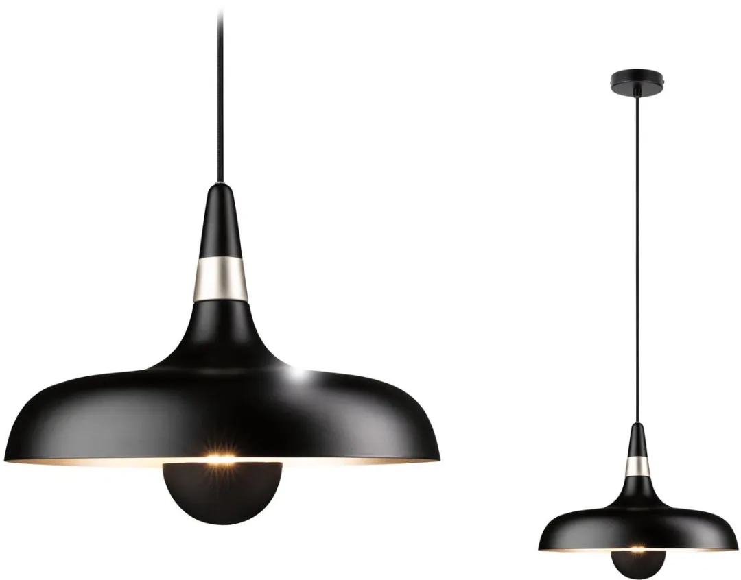 Paulmann Juna Hanglamp E27 20W - Zwart mat, Champagne