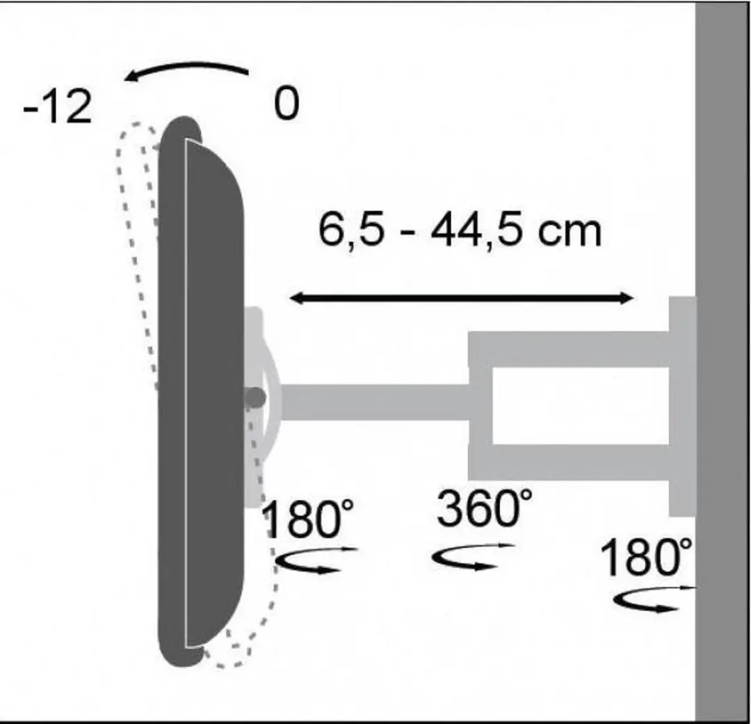 Techly ICA-LCD 2903WH Flat Panel Muurbeugel - Wit - afbeelding 4 van 6