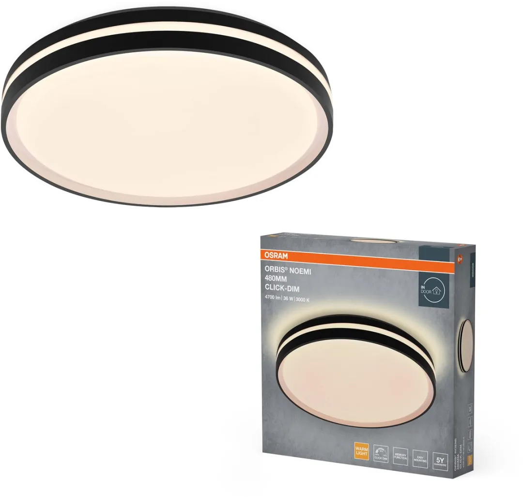 Osram Orbis Noemi LED Plafondlamp 480mm - 36W 3000K - Zwart