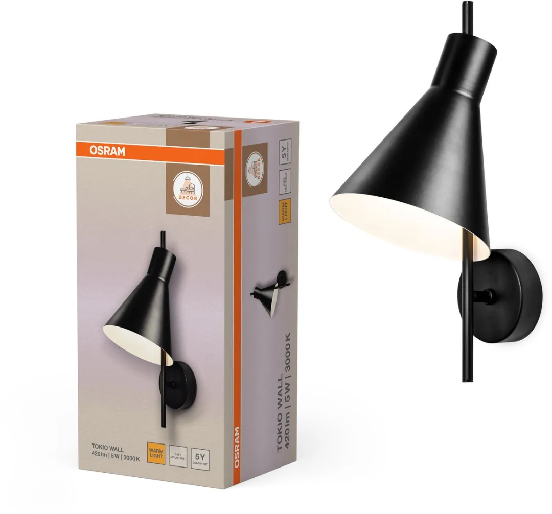 Osram Decor Tokio Wall Wandlamp 5W - 420lm - Zwart