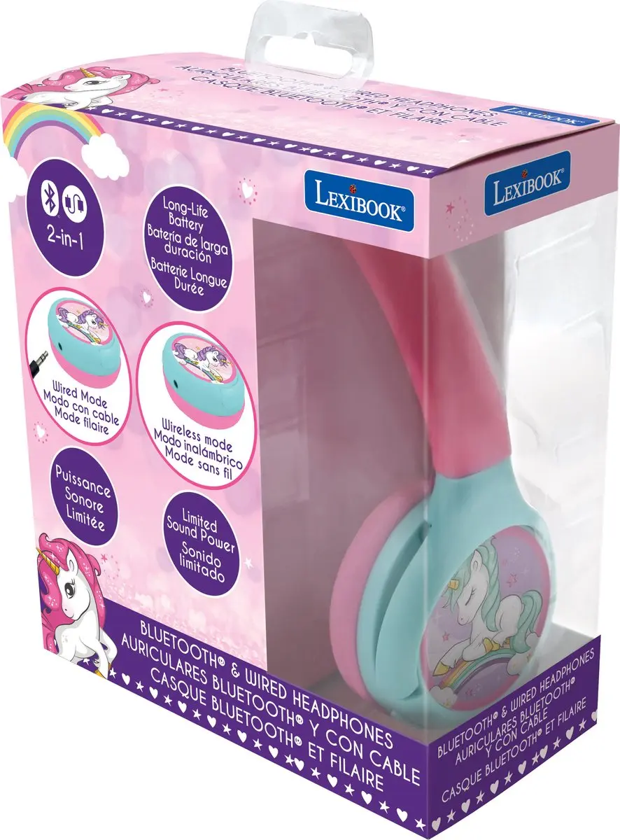 Lexibook Eenhoorn HPBT010UNI Bluetooth Koptelefoon - Roze - afbeelding 2 van 6