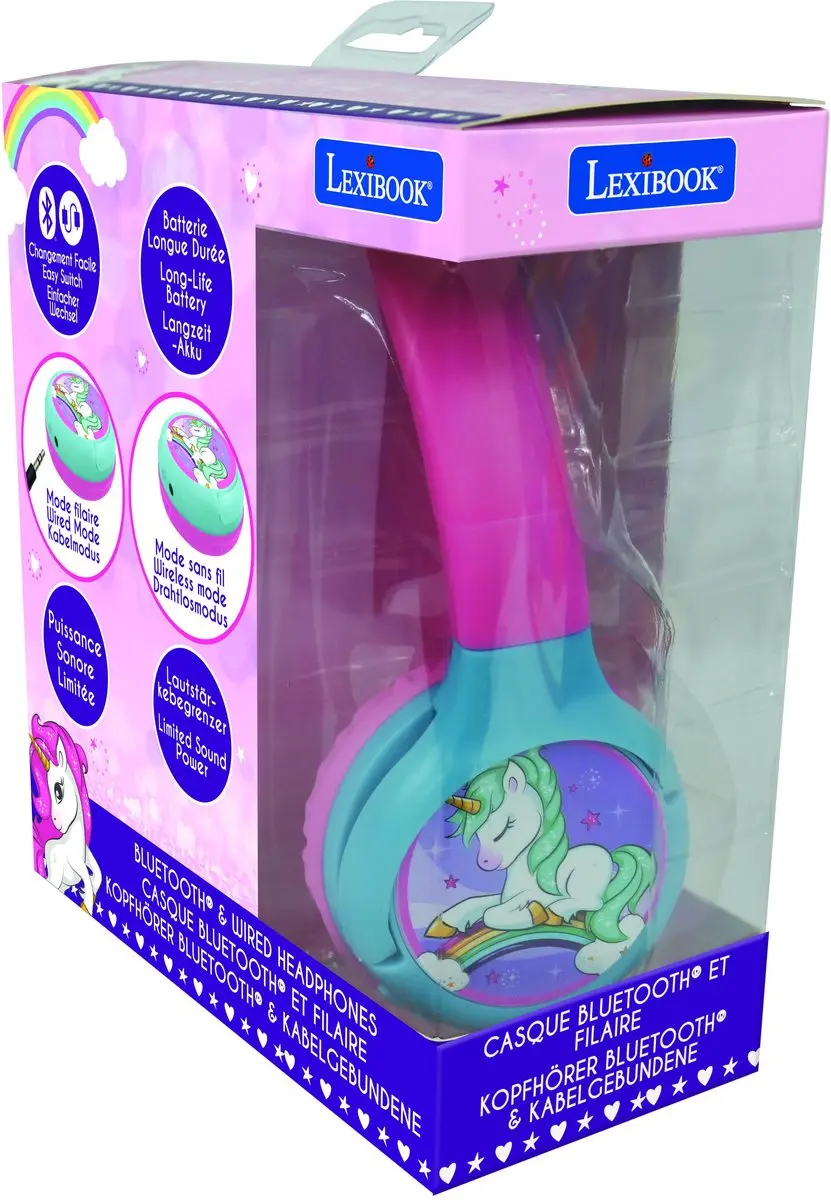 Lexibook Eenhoorn HPBT010UNI Bluetooth Koptelefoon - Roze - afbeelding 5 van 6