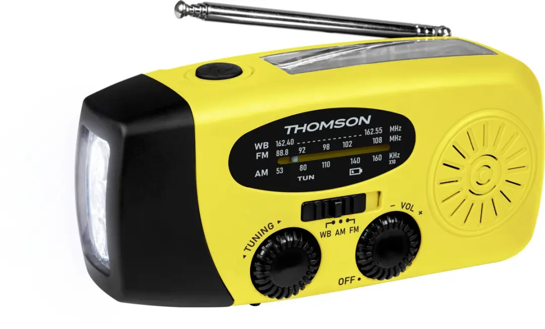 Thomson RT260 Noodradio met Zaklamp - Geel