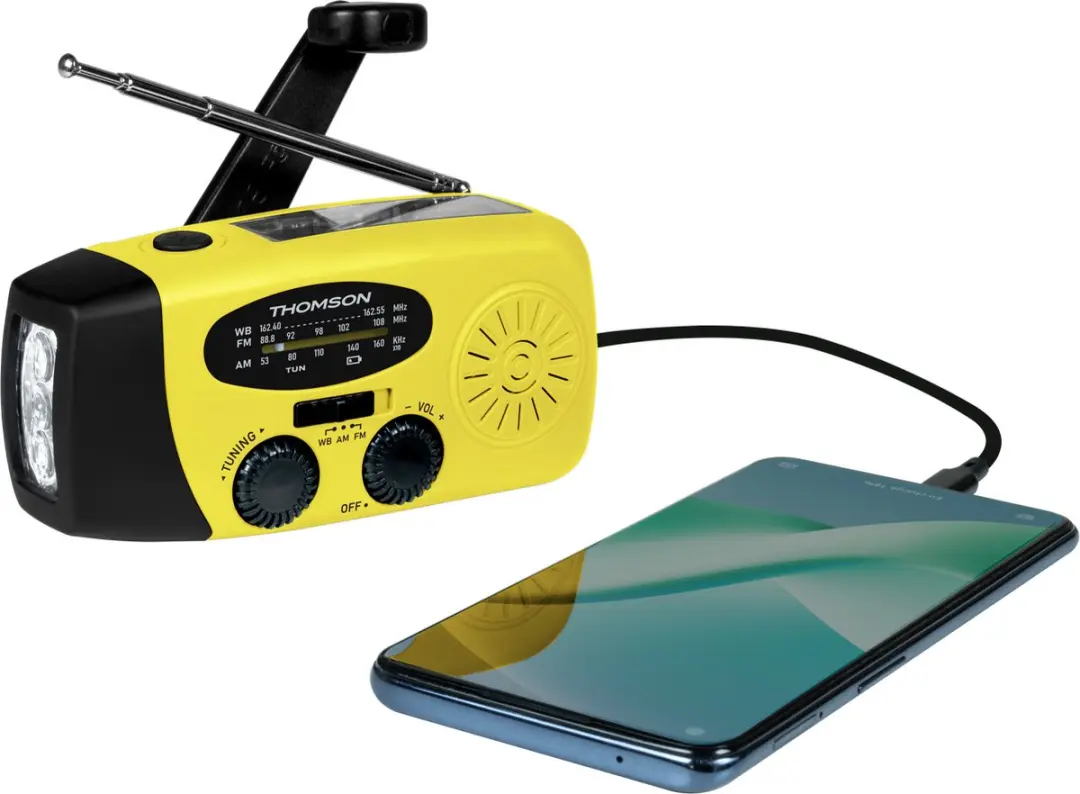 Thomson RT260 Noodradio met Zaklamp - Geel - afbeelding 5 van 6