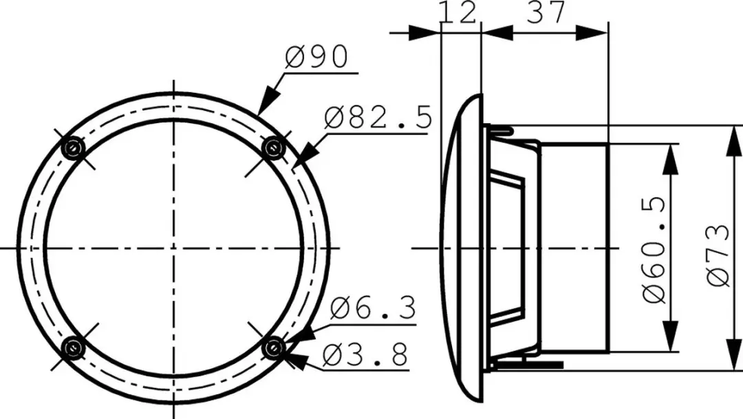 Visaton FR 8 WP Full-range Luidspreker - 8cm - Zwart - afbeelding 3 van 5