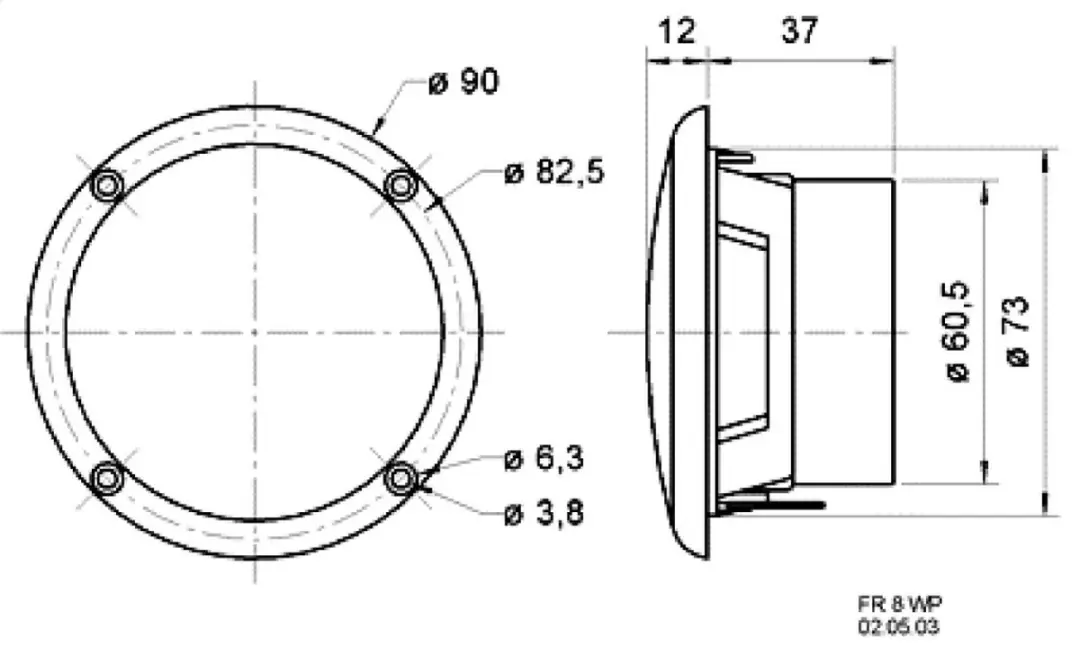 Visaton FR 8 WP Full-range Luidspreker - 8cm - Zwart - afbeelding 5 van 5