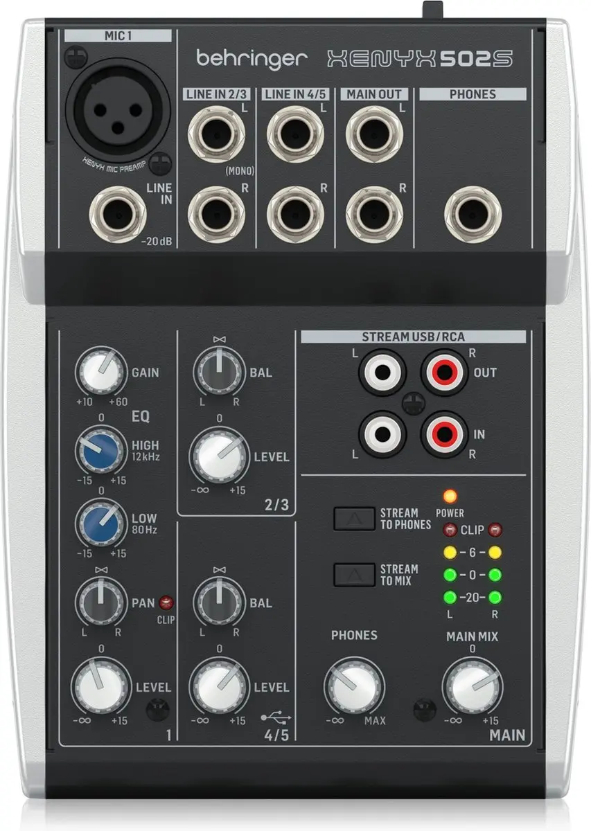 Behringer XENYX 502S Analoge Mixer - 5 Kanalen - afbeelding 3 van 4