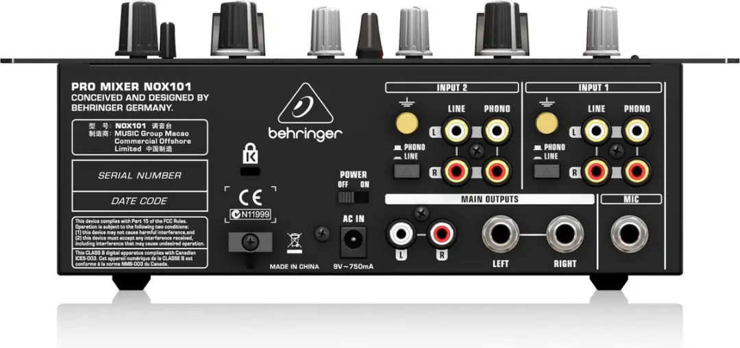 Behringer NOX101 DJE0004724-000 2-kanaals Battle DJ-mixer - afbeelding 5 van 5