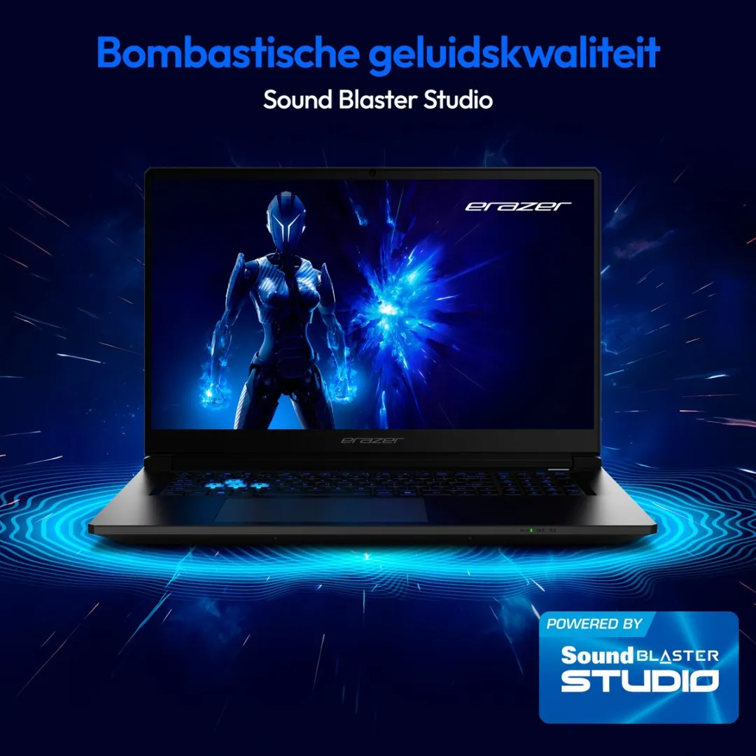 ERAZER Defender 17 P1 Gaming Laptop - RTX 5060 32GB 2TB SSD - afbeelding 6 van 6