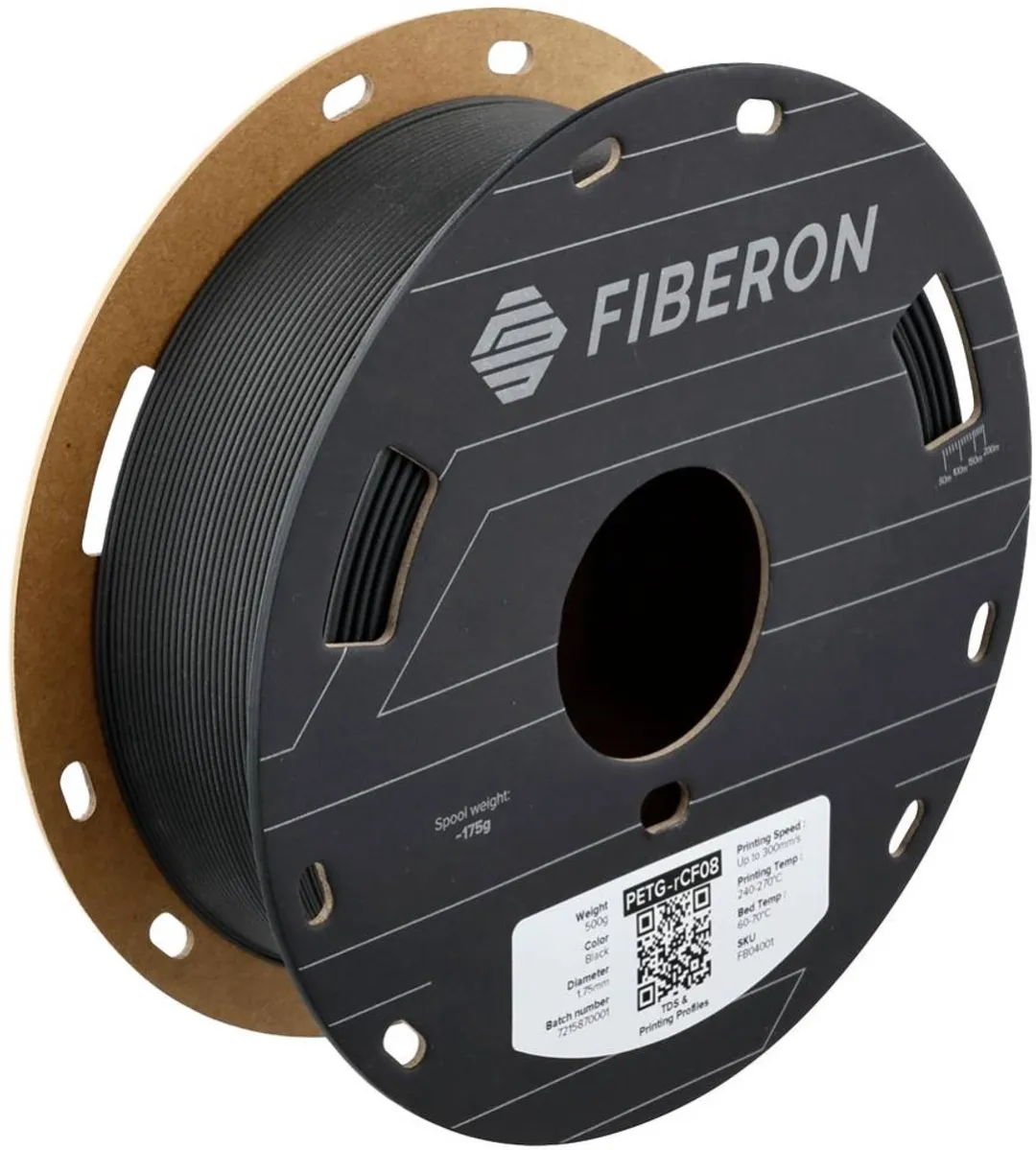 Polymaker Fiberon PETG-rCF Filament 1.75mm - Koolstofvezelversterkt - 500g - Kleurloos