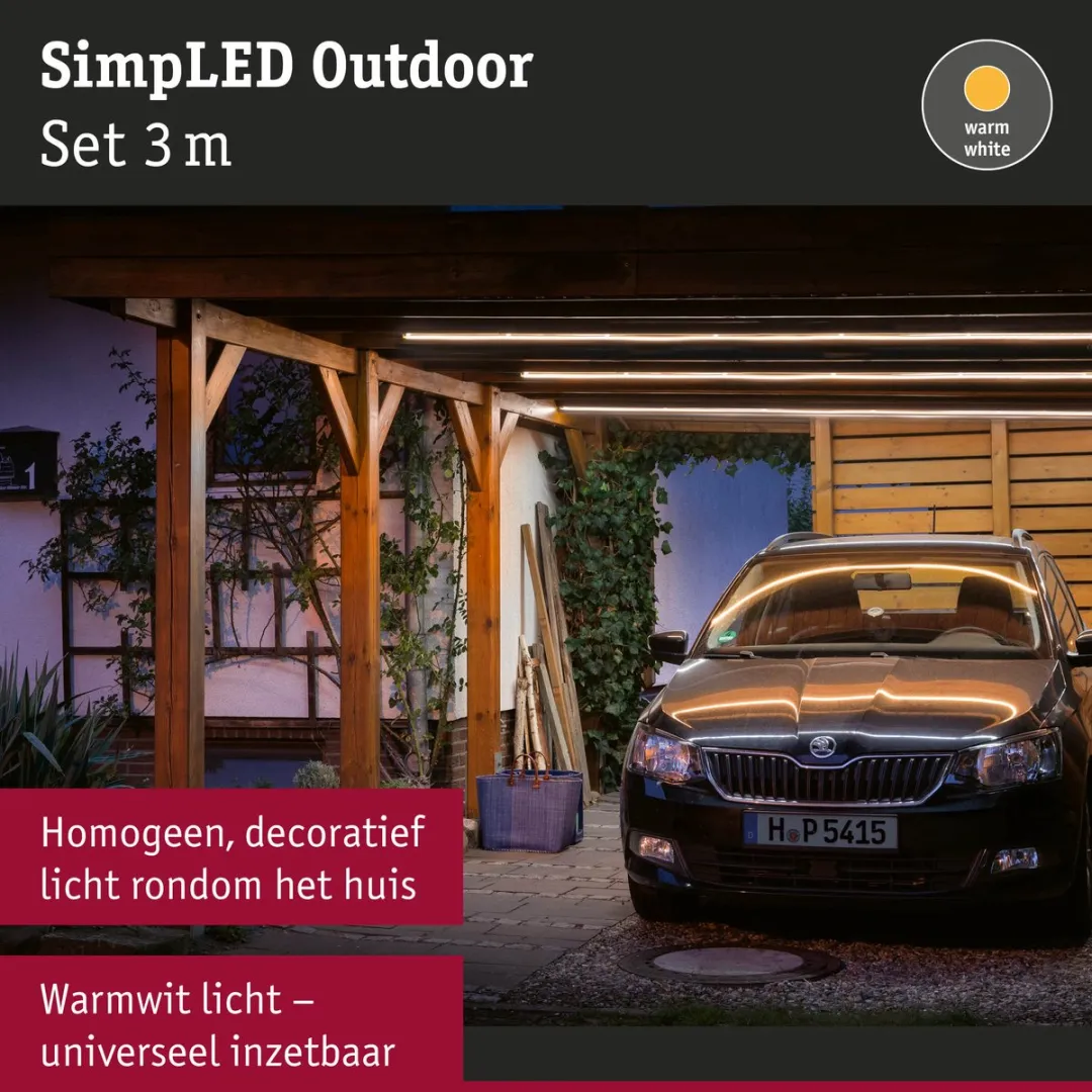 Paulmann SimpLED LED Strip Outdoor 3m IP65 12W 420lm/m 3000K