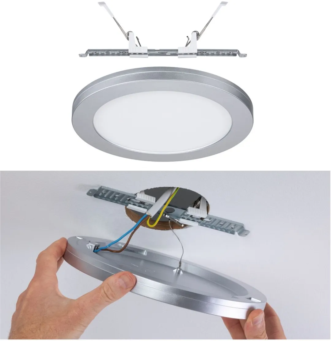 Paulmann LED-inbouwpaneel Cover-it Rond 225mm 16,5W - 1200lm - 4000K - Chroom mat