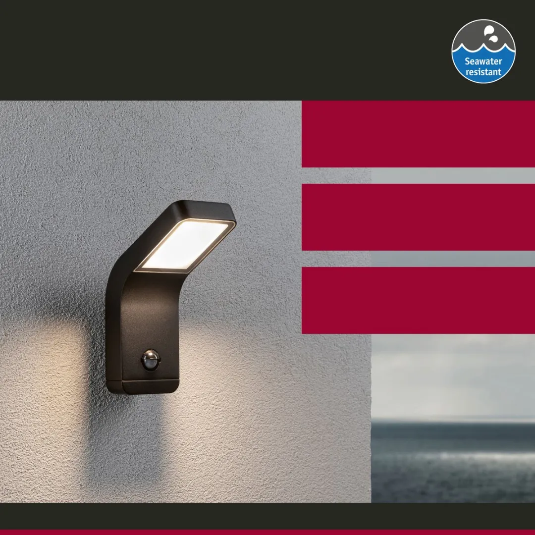 Paulmann Kulma LED Wandarmatuur Schemergestuurd - 7,5W 500lm IP44 Antraciet
