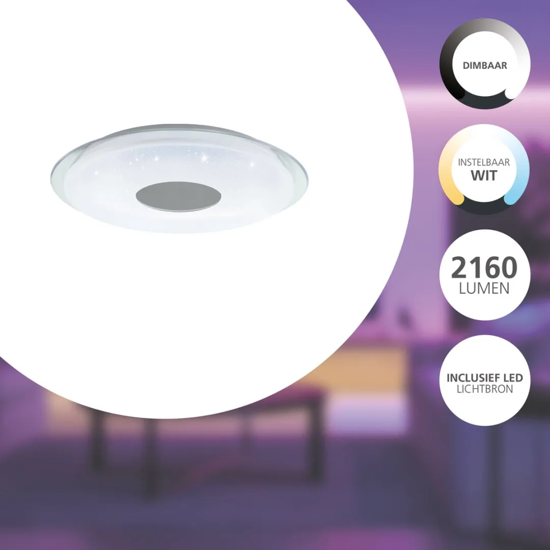 EGLO connect.z Lanciano-Z Plafondlamp Ø45cm - Wit/Grijs - Zigbee