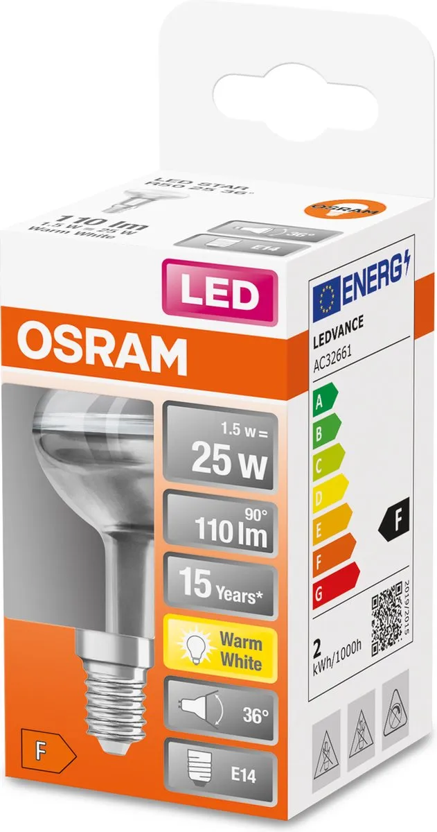 Osram LED Reflector E14 1.6W Warmwit - Ø5cm