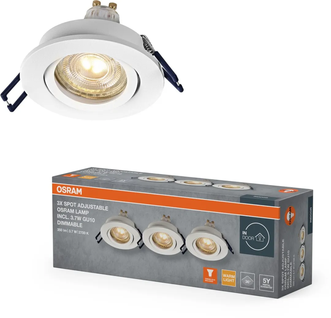 Osram Spot Set LED Inbouwspot DIM Flexibel 3,7W Warm Wit