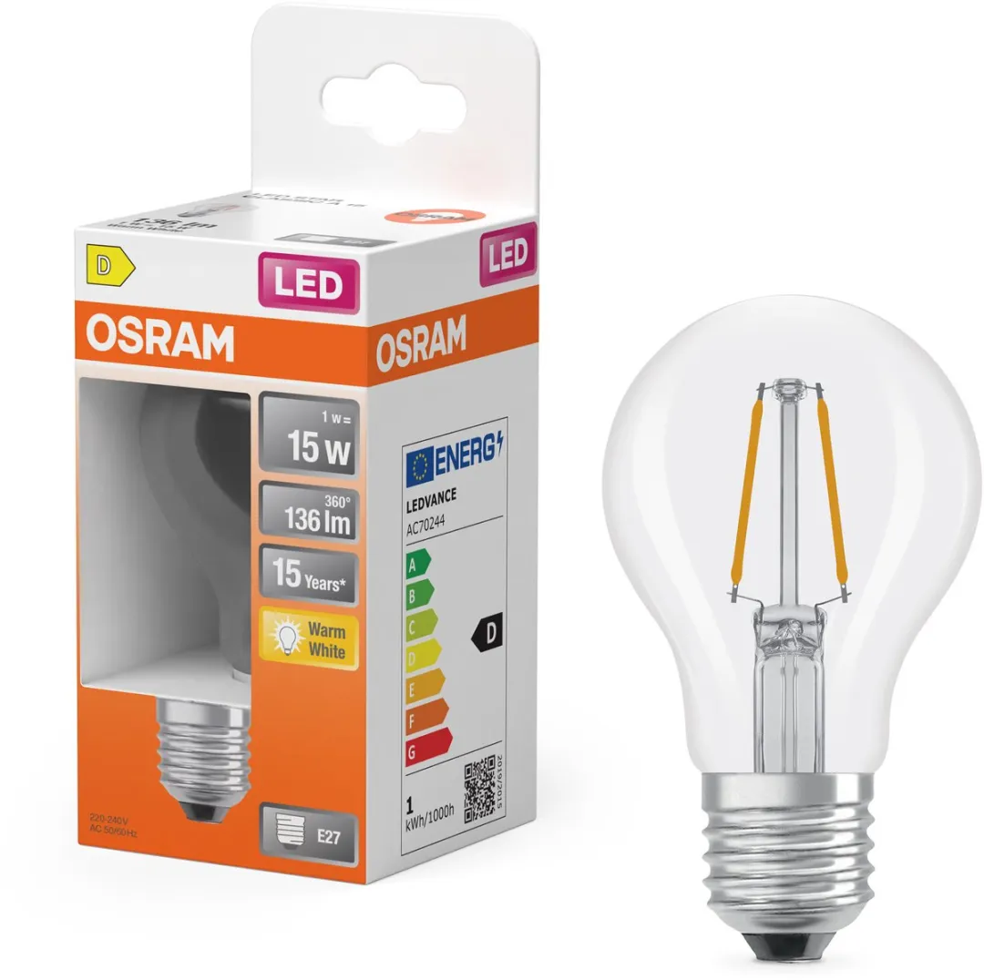 Osram LED-lamp A15 Stervorm 1W E27 - 2700K Warm Wit