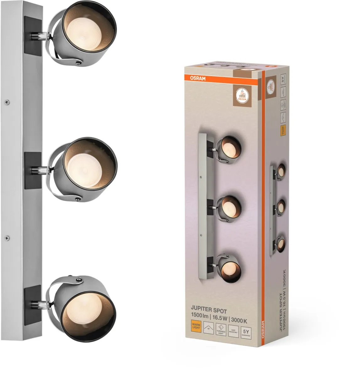 Osram Decor Spot Jupiter Silver - 16,5W 550lm Warm Wit