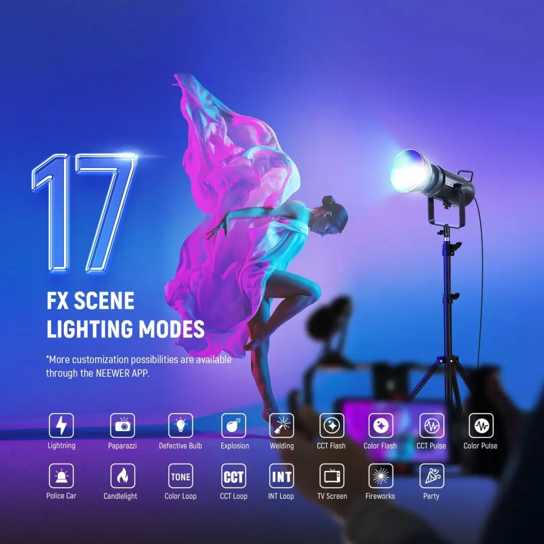 Neewer CB300C RGB LED Videolicht - 300W - afbeelding 2 van 6