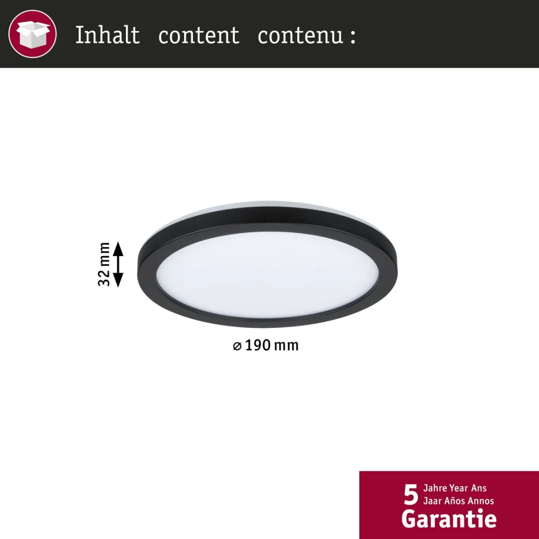 Paulmann Atria Shine LED-paneel 7,6W 1100lm 3000-6500K - Zwart