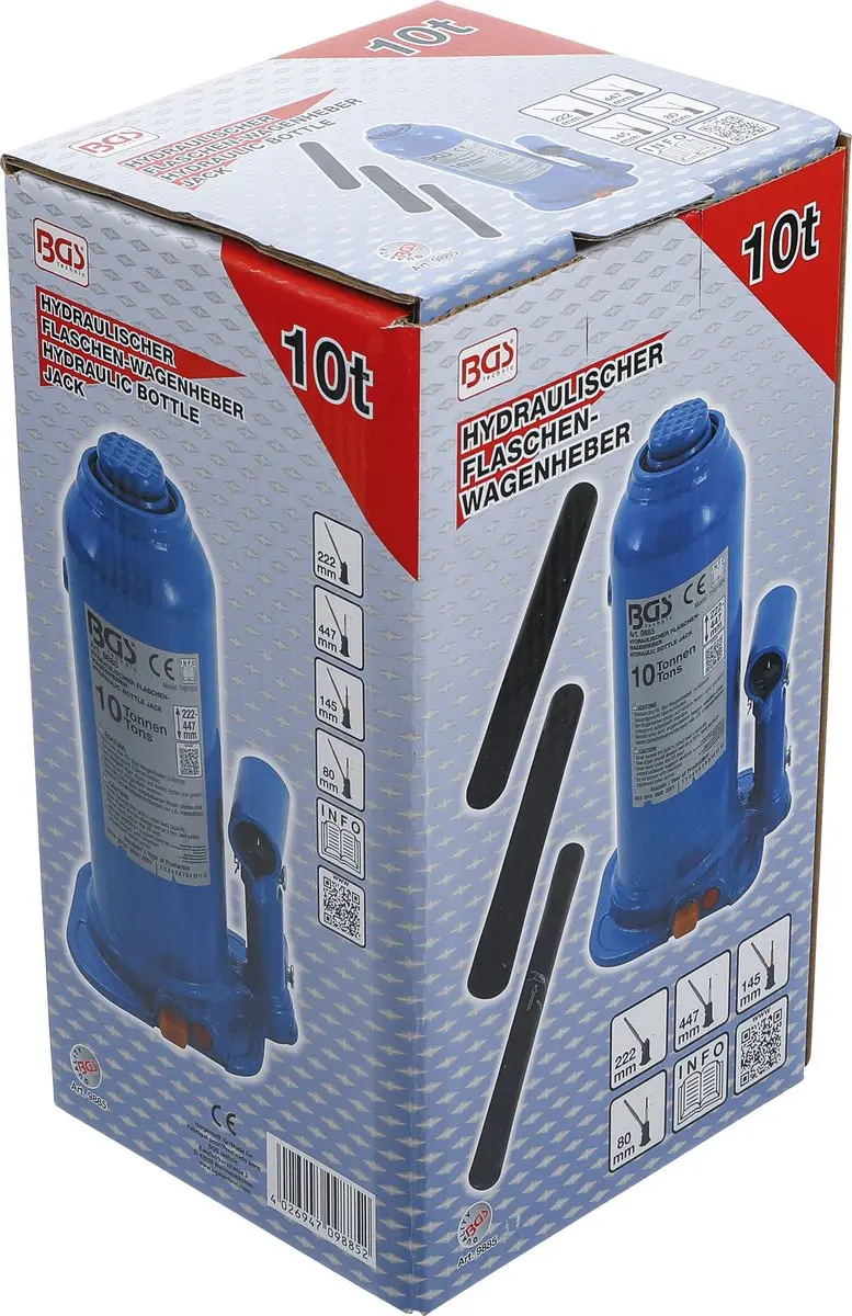 BGS Hydraulische potkrik 10 ton - Blauw - afbeelding 6 van 6