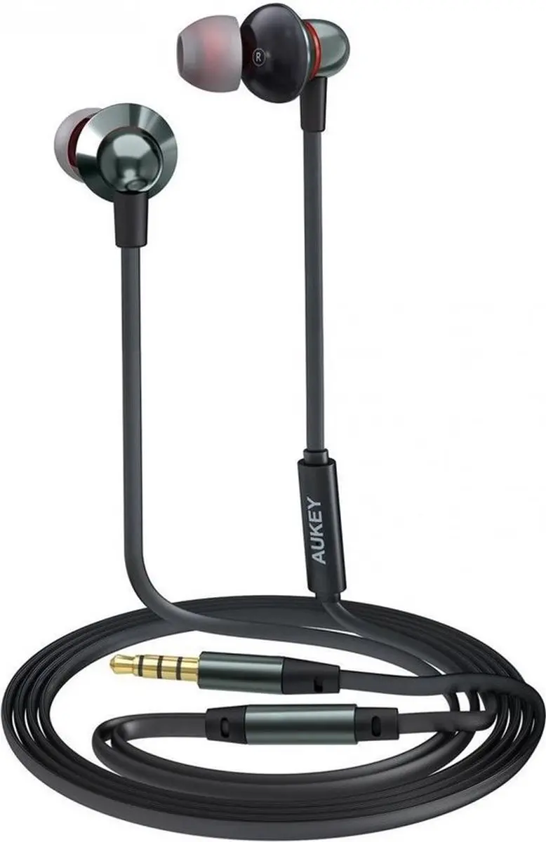 AUKEY In Ear Bedrade Hoofdtelefoon Bas Stereo Oordopjes met Microfoon + Type-C A