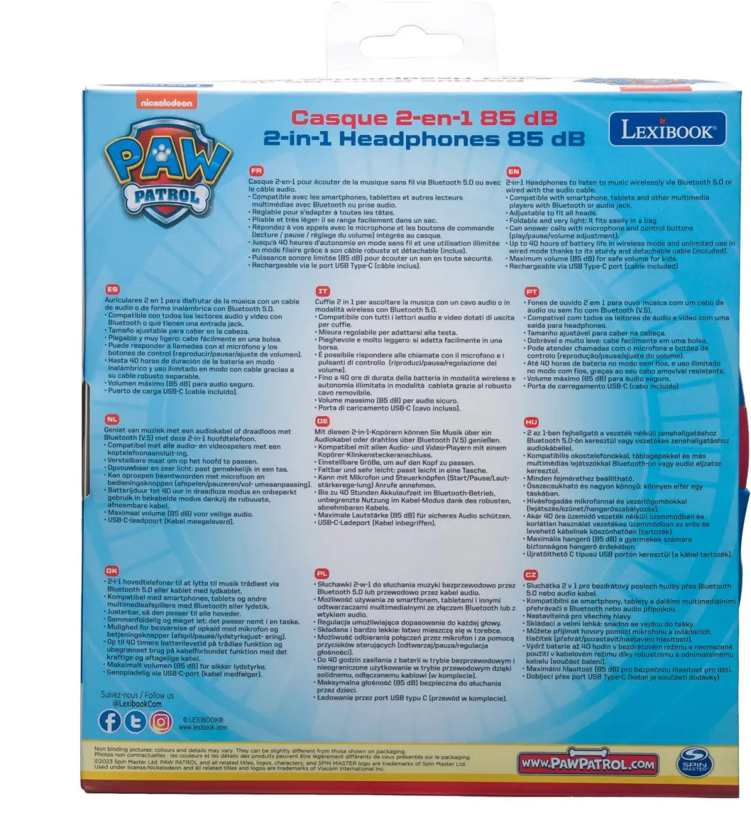 Lexibook Paw Patrol HPBT010PA Koptelefoon - Blauw - afbeelding 6 van 6