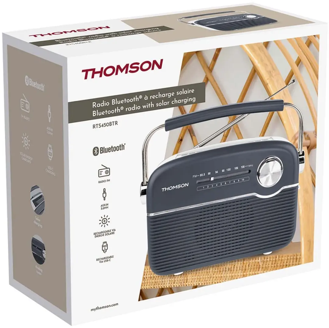 Thomson RTS450BTG Retro Bluetooth Radio - Grijs - afbeelding 6 van 6