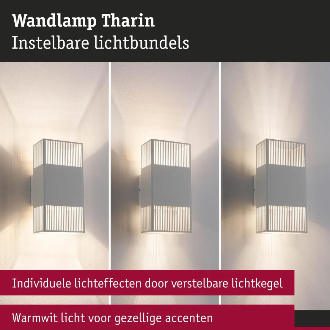 Paulmann LED Wandlamp Tharin IP44 2x3,7W - 3000K - Wit