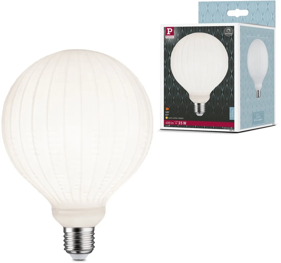Paulmann White Lampion Filament LED Globe G125 E27 400lm 4,3W - Mat